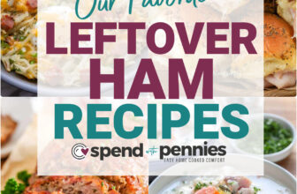 Collage of leftover ham recipes