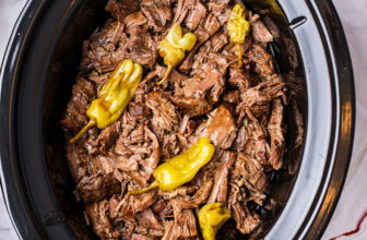 cooked Mississippi Pot Roast in the crockpot