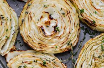 Roasted Cabbage Steaks ready to serve