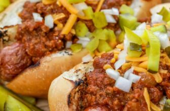 cooked chicken souvlaki on a grill pan