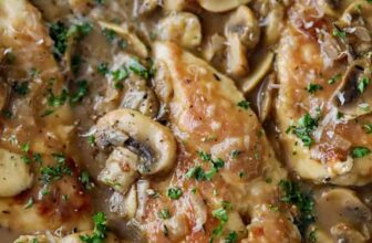 Easy Chicken Marsala Recipe cooking in the pot