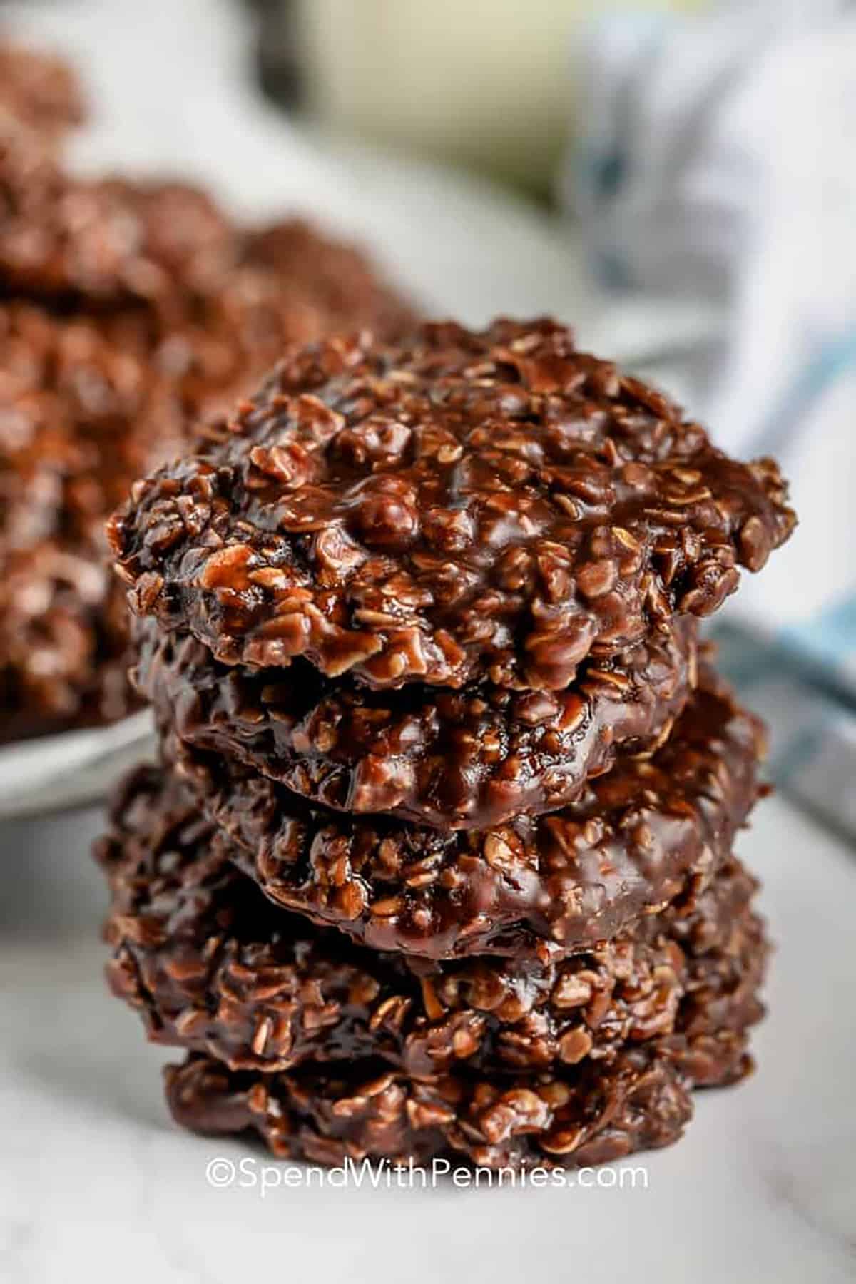 stack of No Bake Cookies