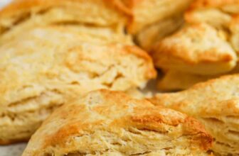 close up of Scones on a plate