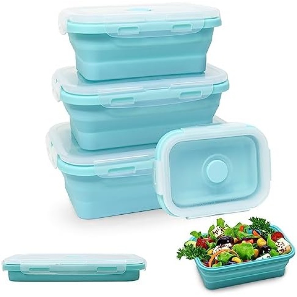 Alimat PluS 4 PCS Collapsible Food Storage Containers, Stackable ...