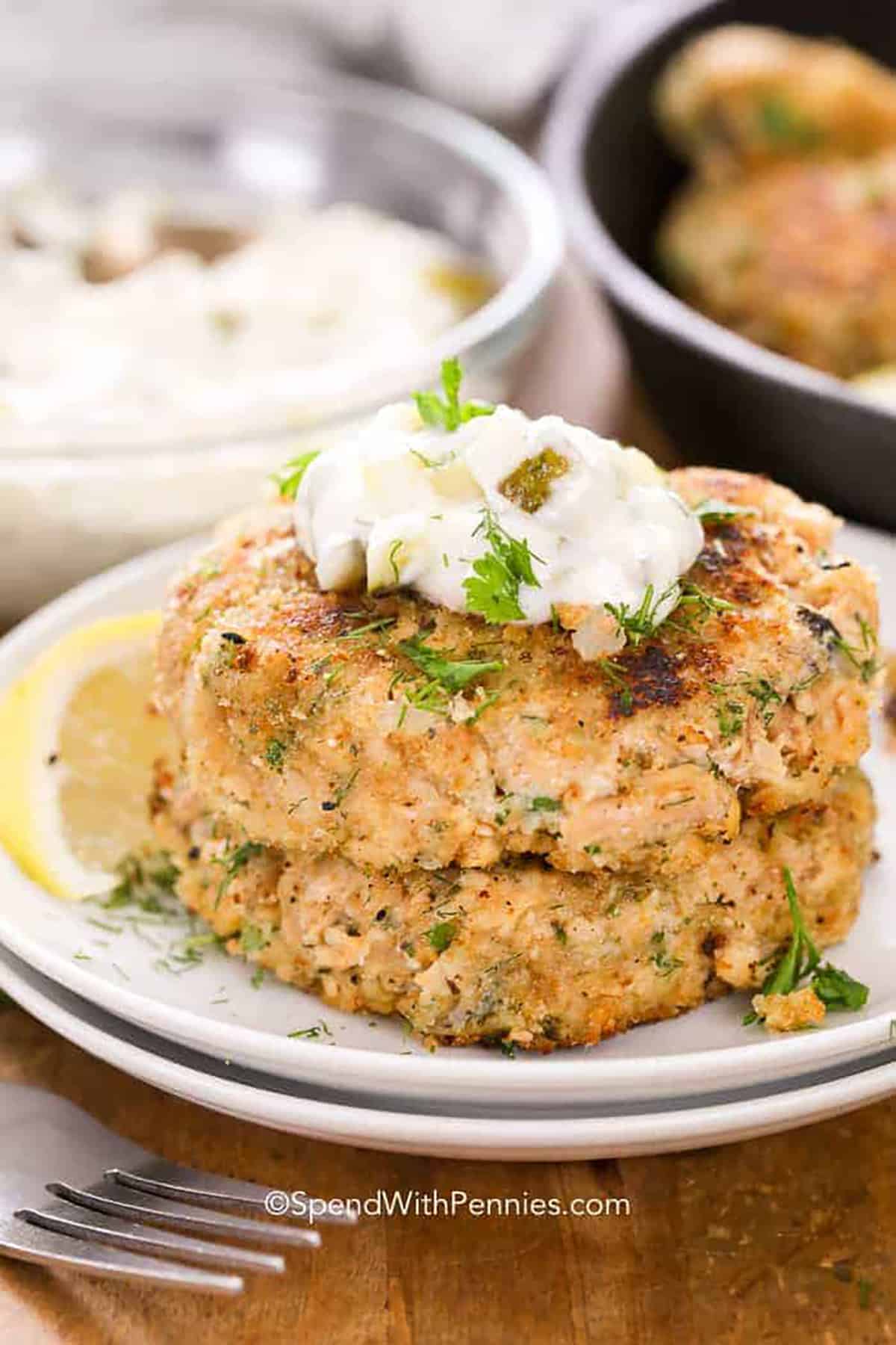 plated Salmon Patties