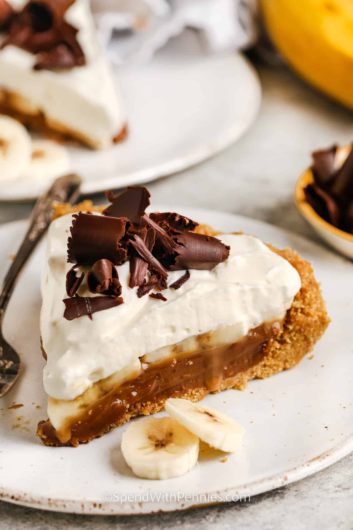 slice of Banoffee Pie on a plate