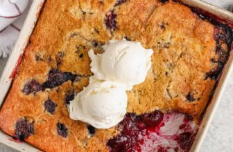 Cherry Cobbler with ice cream