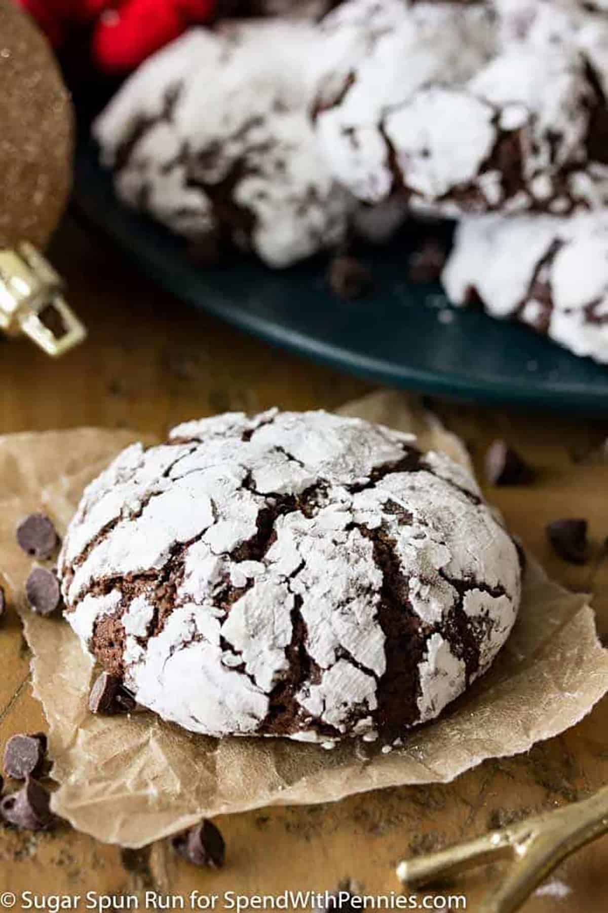 baked Chocolate Crinkle Cookies