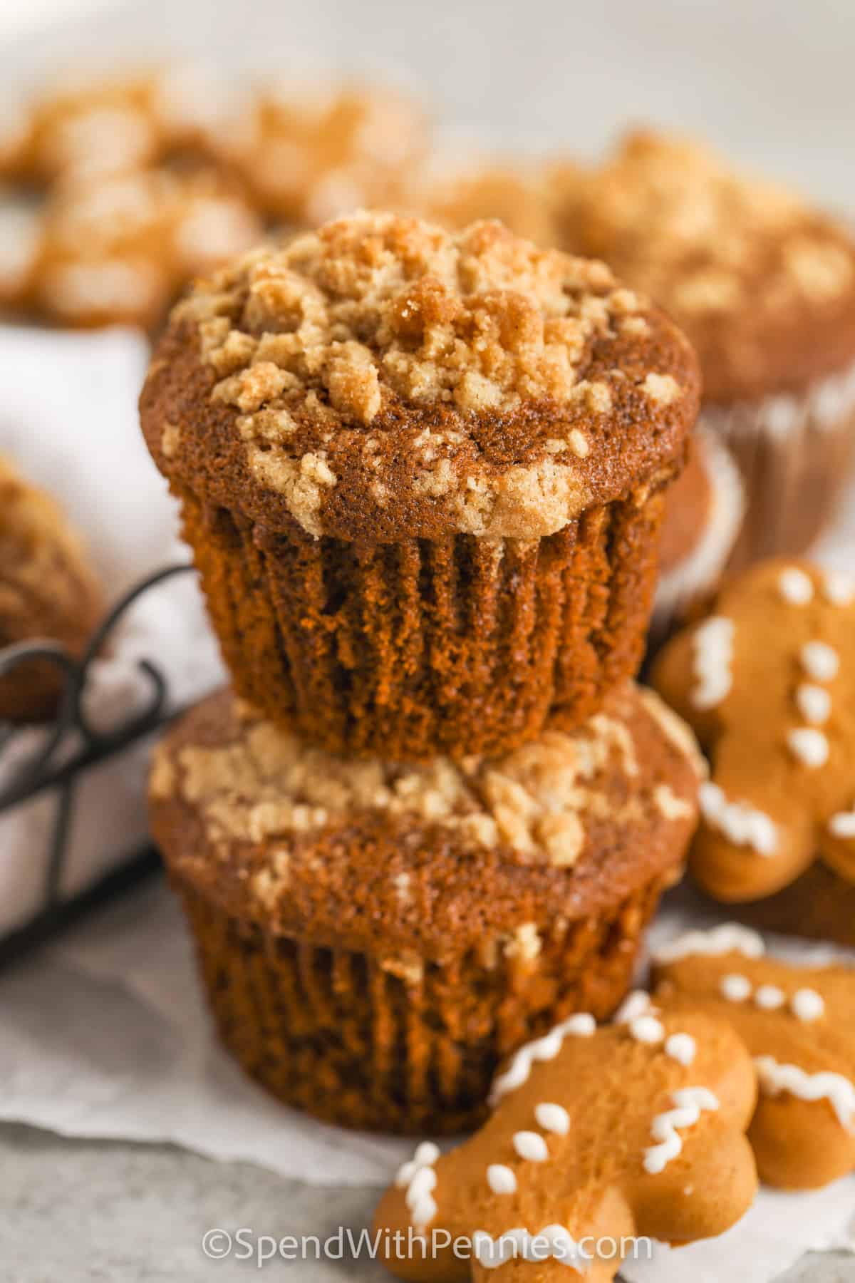 stack of Gingerbread Muffins