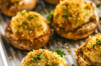 Stuffed Mushrooms with bread crumb topping