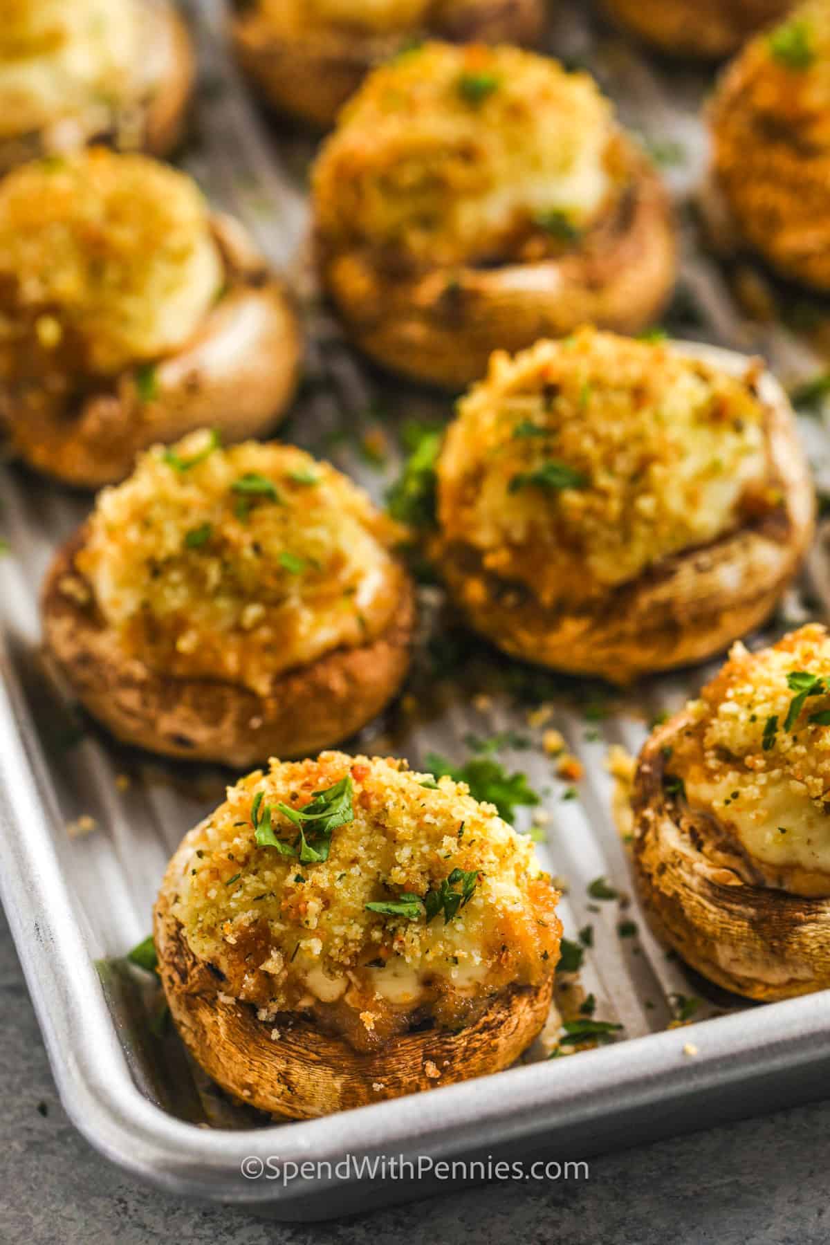 Stuffed Mushrooms with bread crumb topping