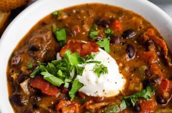Black Bean Soup in a bowl