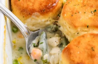 close up of Chicken Pot Pie Casserole
