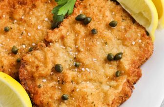 close up of Schnitzel on a plate