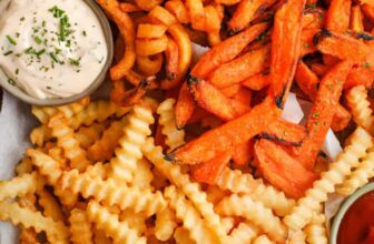 close up of Air Fryer Frozen French Fries