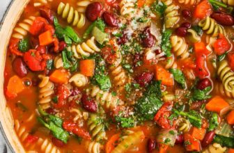 pot of Slow Cooker Minestrone Soup