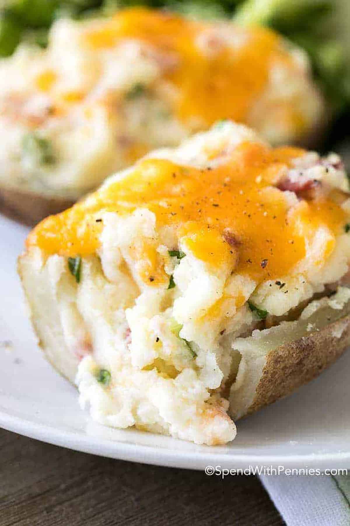 plated Twice Baked Potatoes