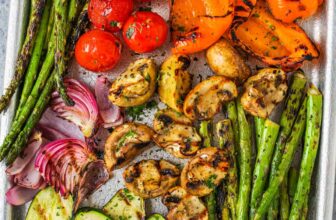 Grilled Vegetables on a sheet pan