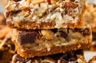 close up of cooked Magic Cookie Bars