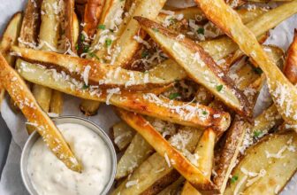 cooked and plated Truffle Fries