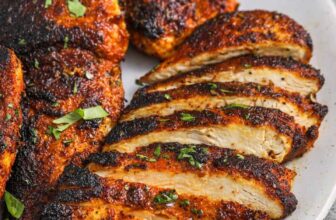 sliced Blackened Chicken on a plate